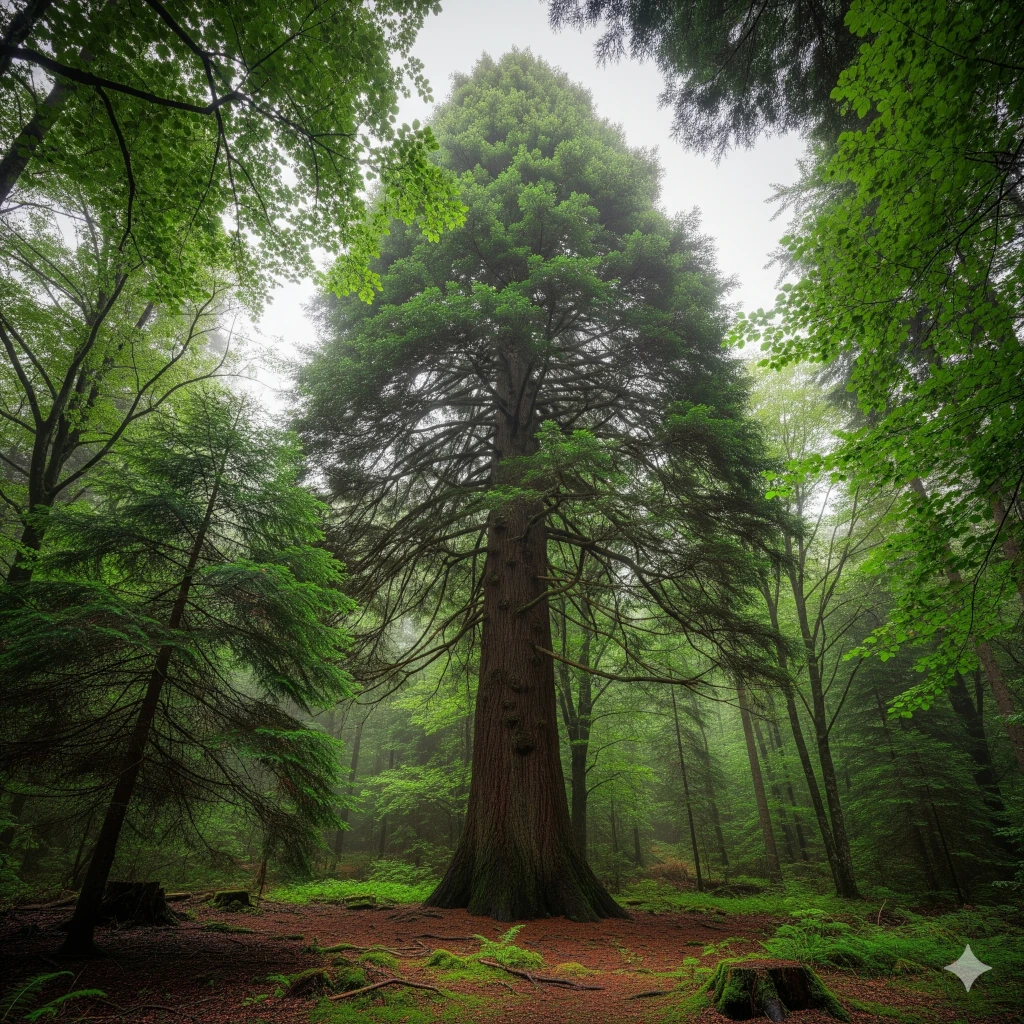 large tree in forest