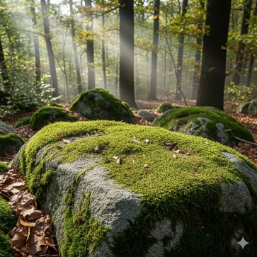 rock covered in moss